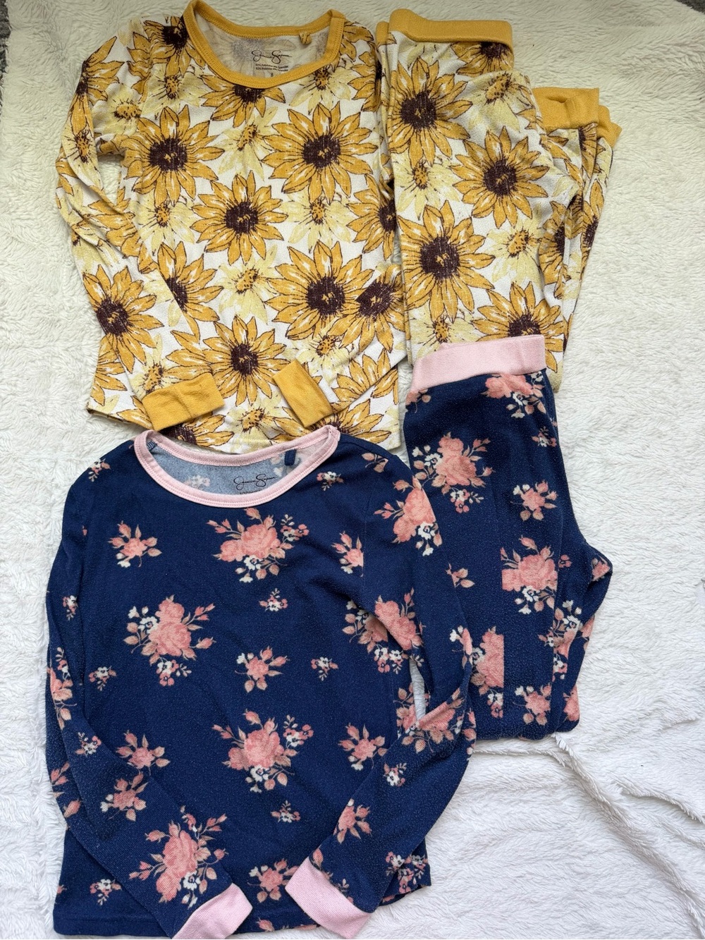 Jessica Simpson Girls Pajama Set Sunflower Yellow Floral Lot Bundle Size 8-10